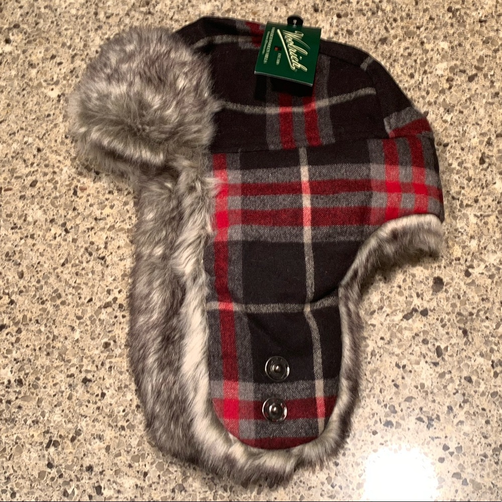 Woolrich Wool Plaid Arctic Trapper Hat Sz. Small